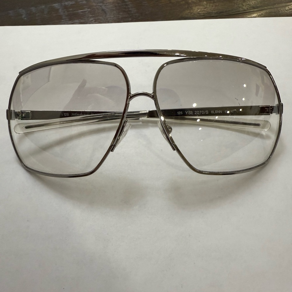 Vintage YSL Silver Aviator Glasses